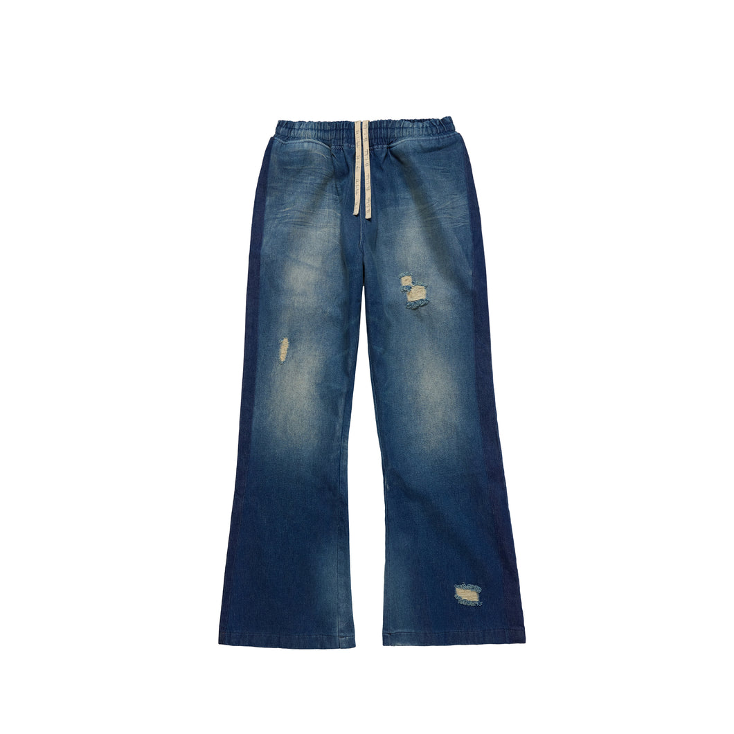 Washed Denim Flared Pants