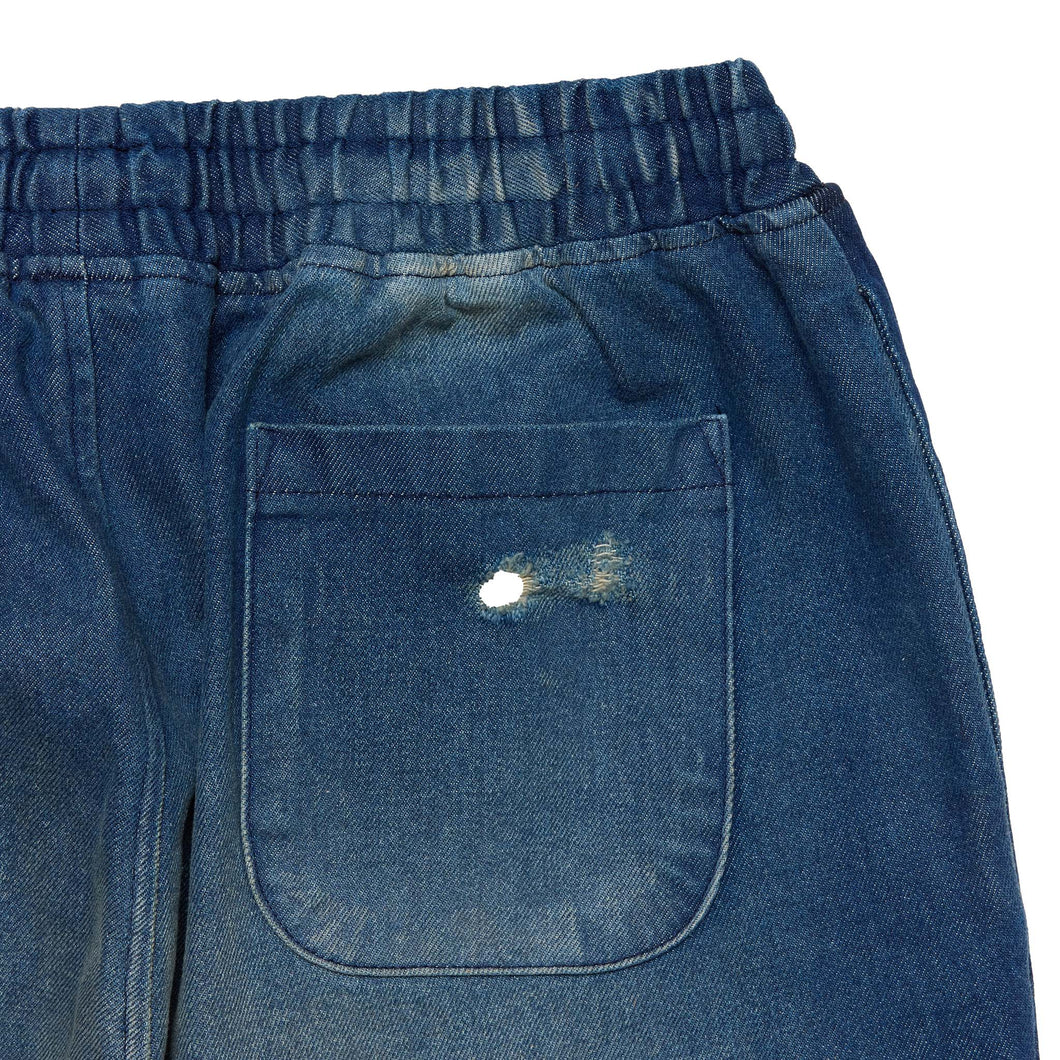Washed Denim Flared Pants