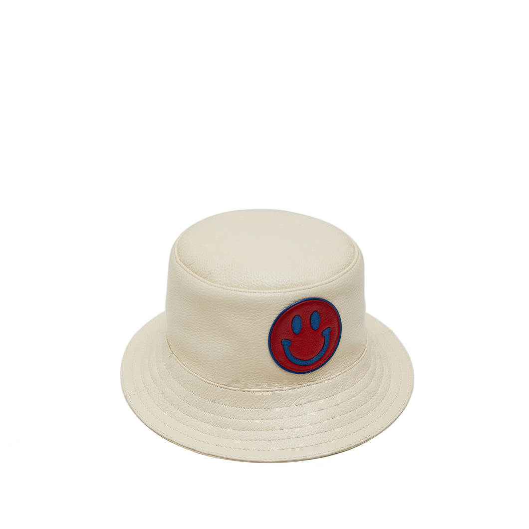 Smiley Leather Bucket Hat