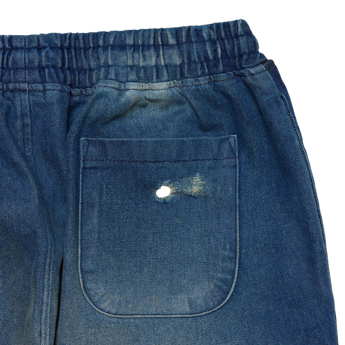 Washed Denim Flared Pants