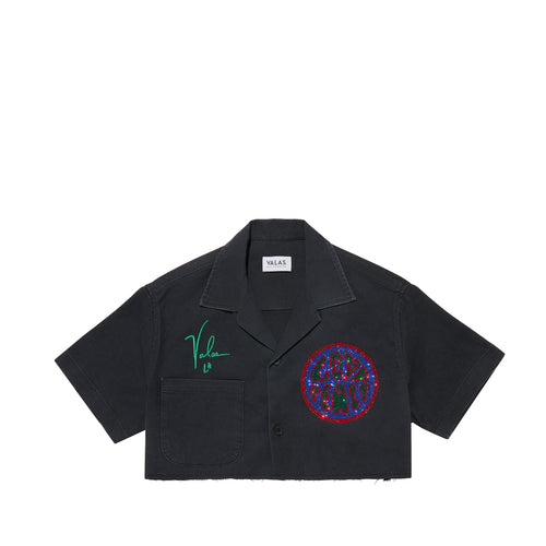 Cropped Love & Peace Gems Bowler Shirt