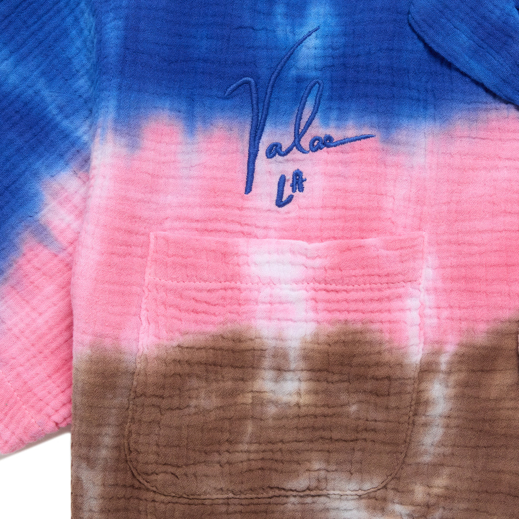 "Ocean" Cropped Tie Dye Bowler Shirt