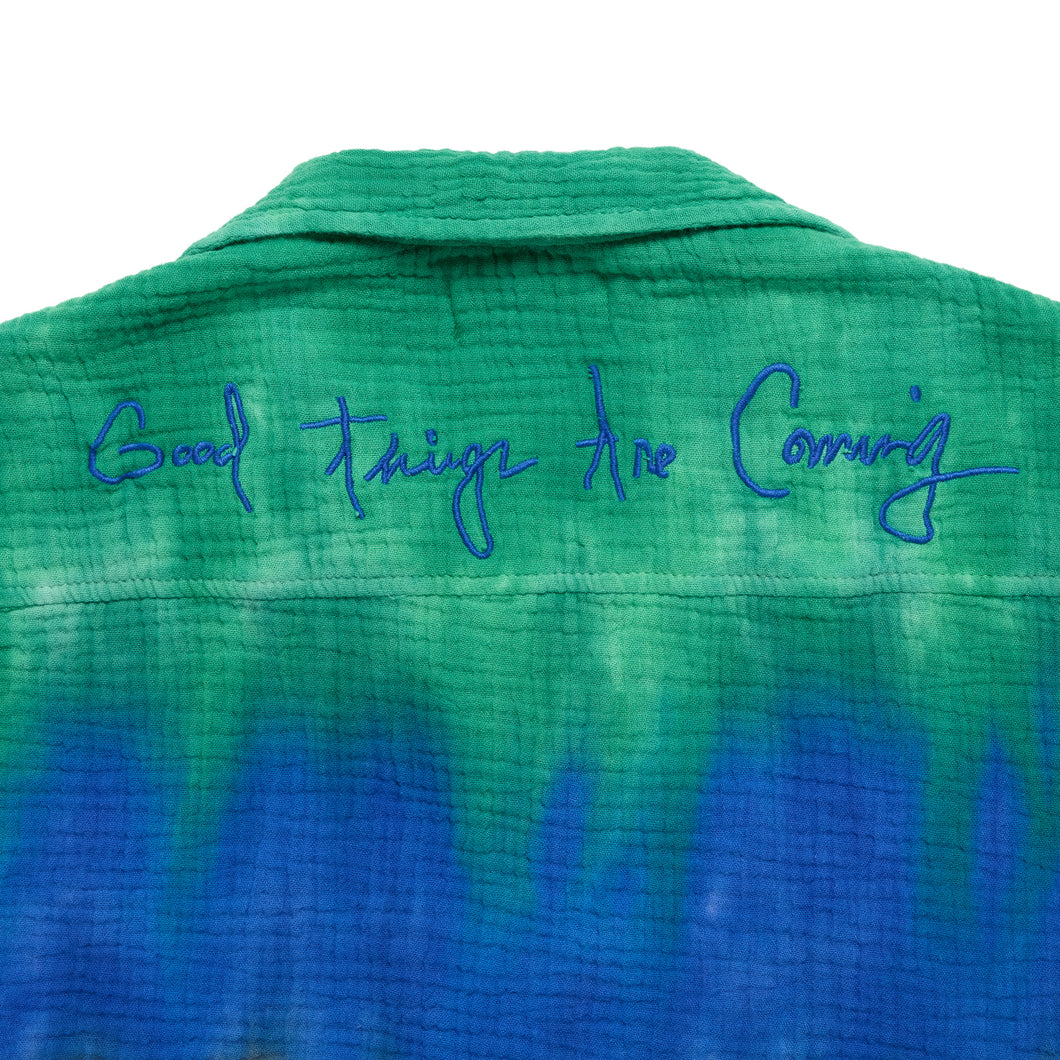 "Earth" Cropped Tie Dye Bowler Shirt