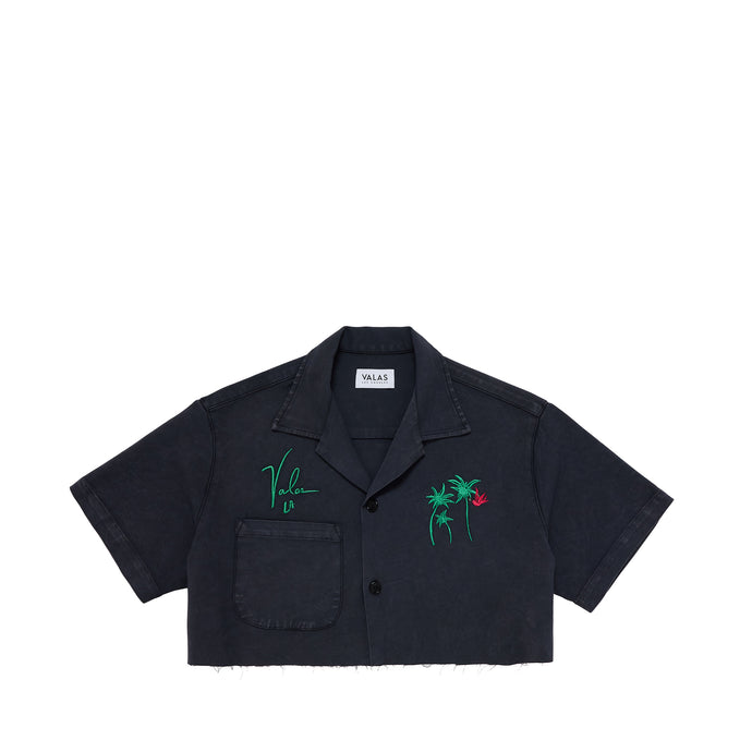 Cropped Palm Trees Bowler Shirt